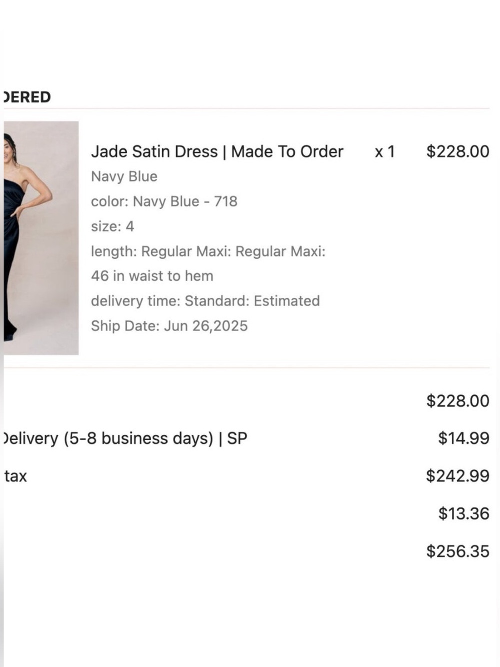 Revelry Jade Satin Dress Navy Blue Size 4 - Picture 3 of 4